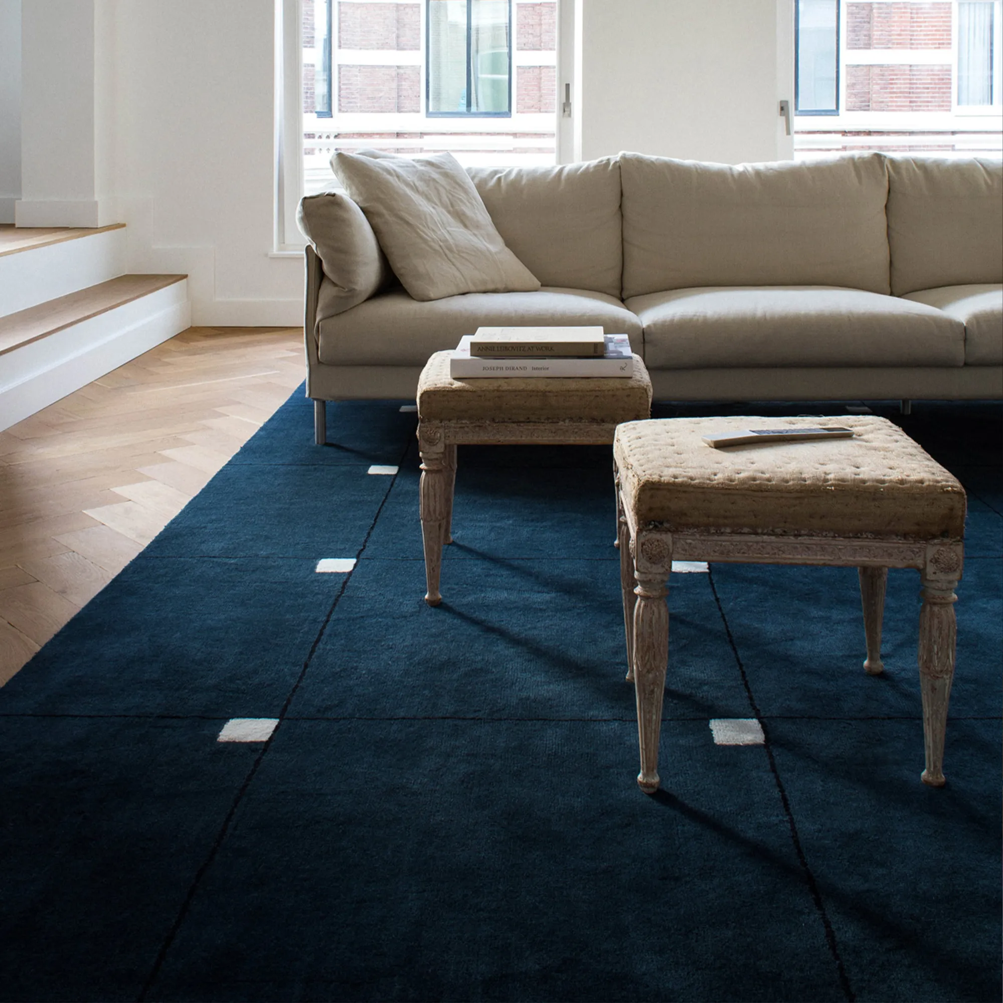 Modern Teal Wool Rug - 5