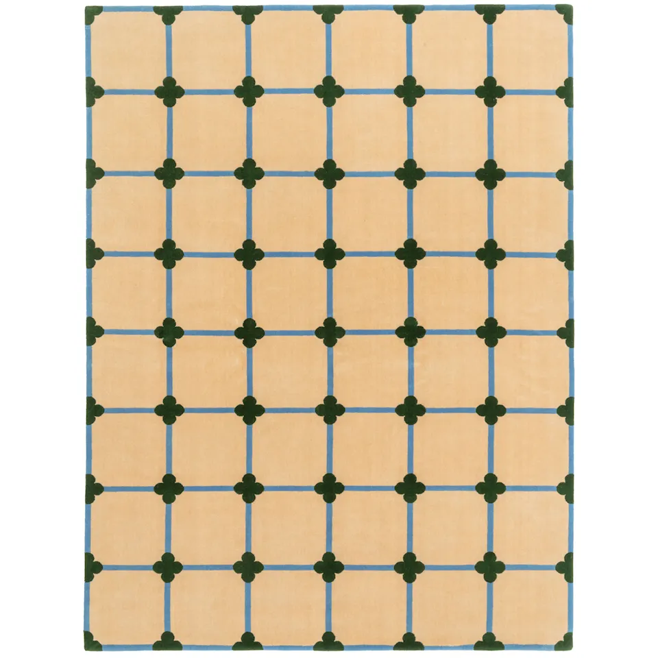 Flower Grid Big wool rug