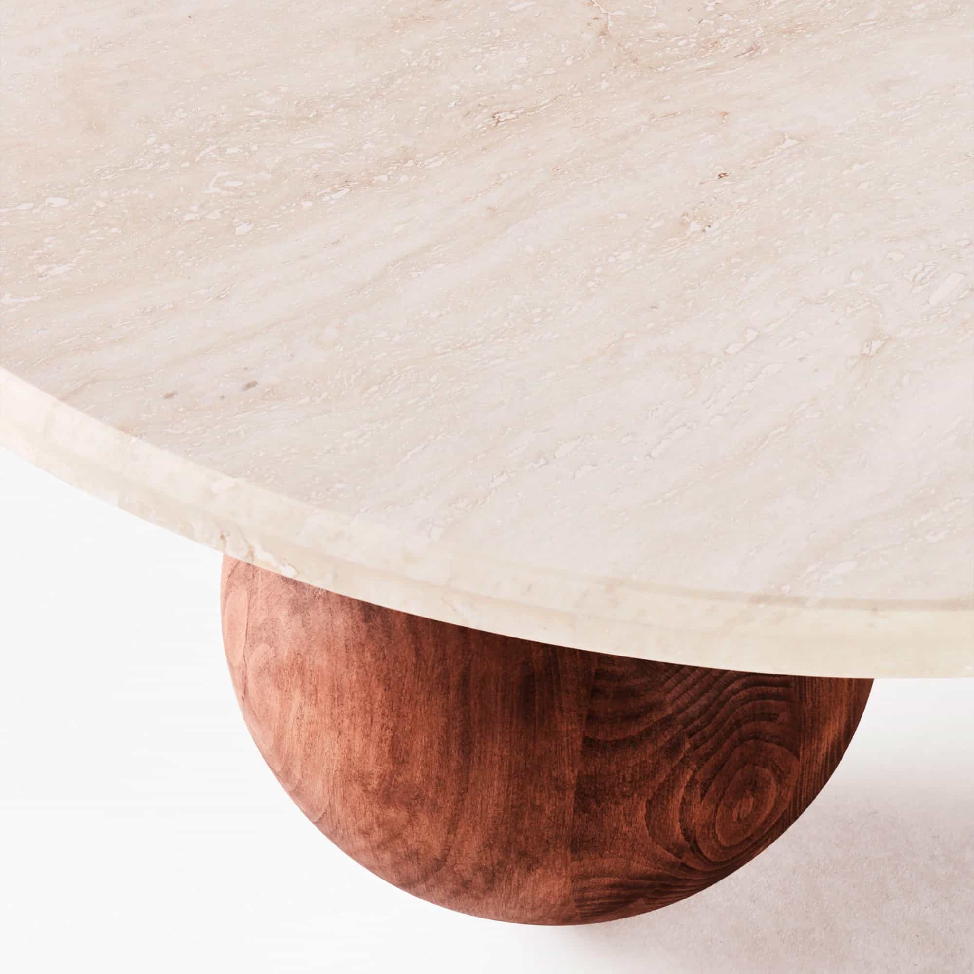 Sphere Sofa Table Round Travertino