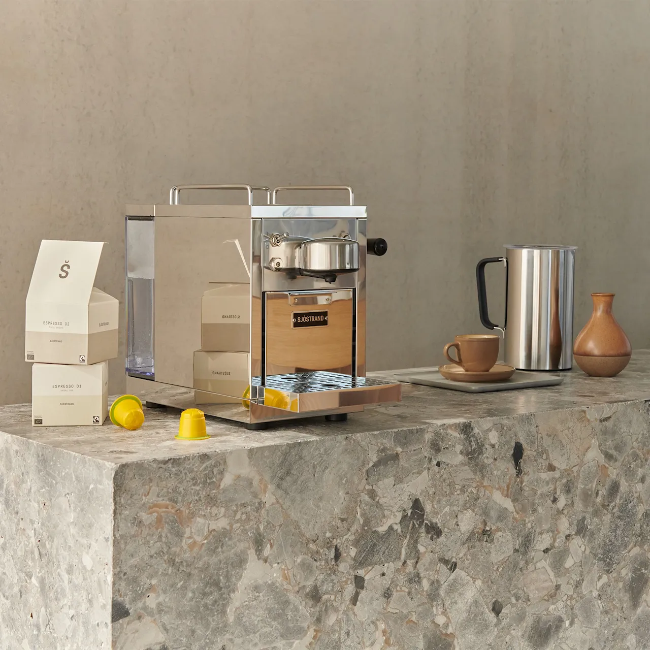 The Original Espresso Capsule Machine Stainless Steel + Milk Frother