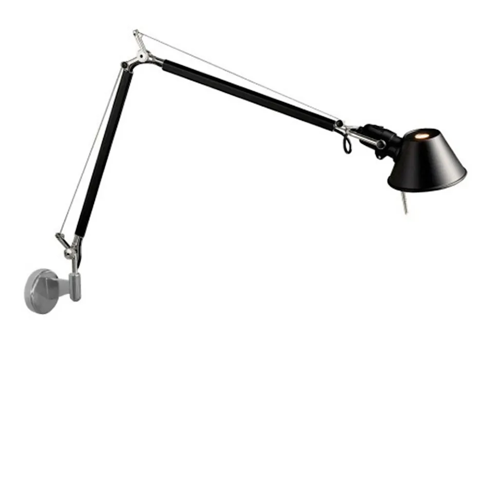 Tolomeo Mini Væglampe, Sort Sokkel E27
