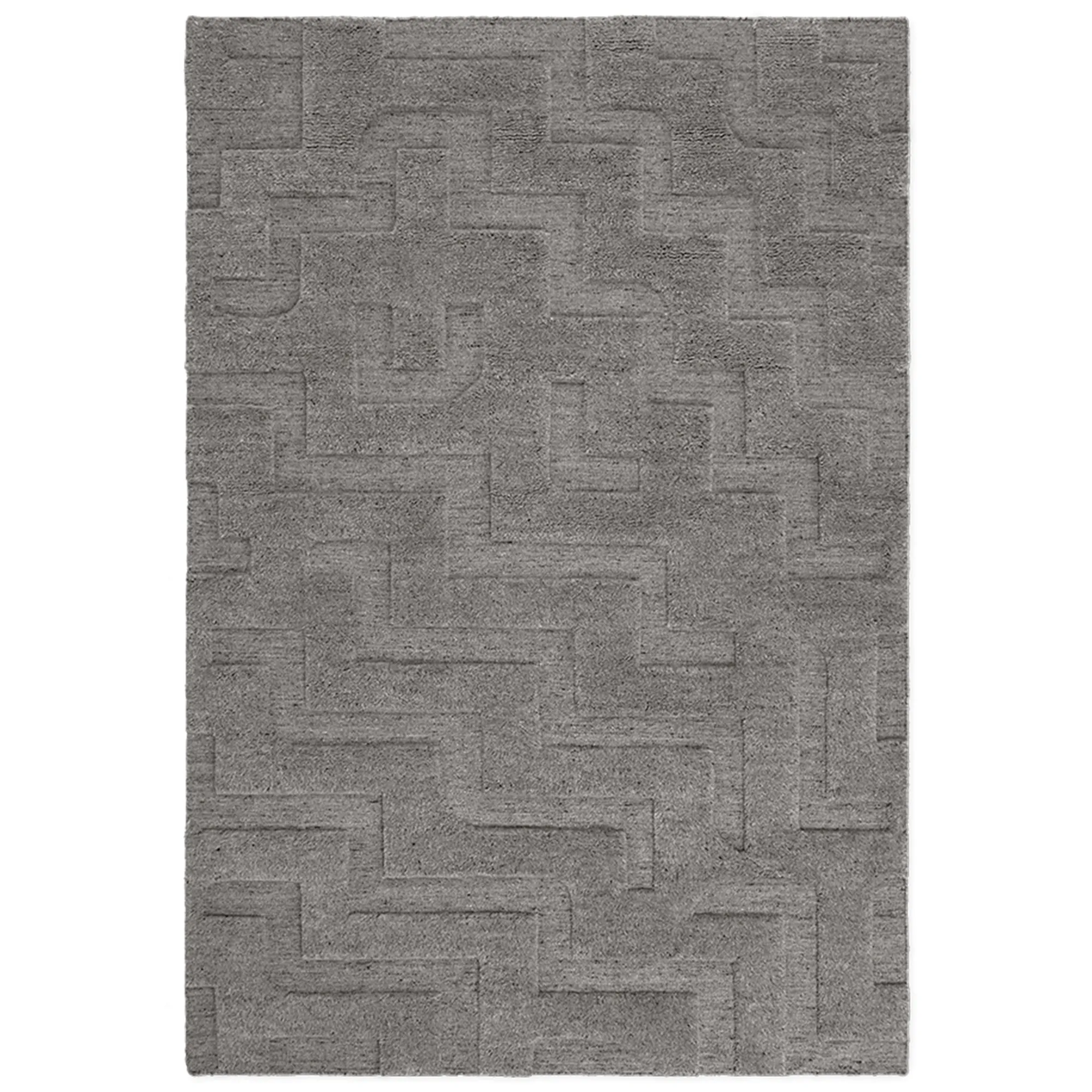 Boho Gray Mix wool rug - 1