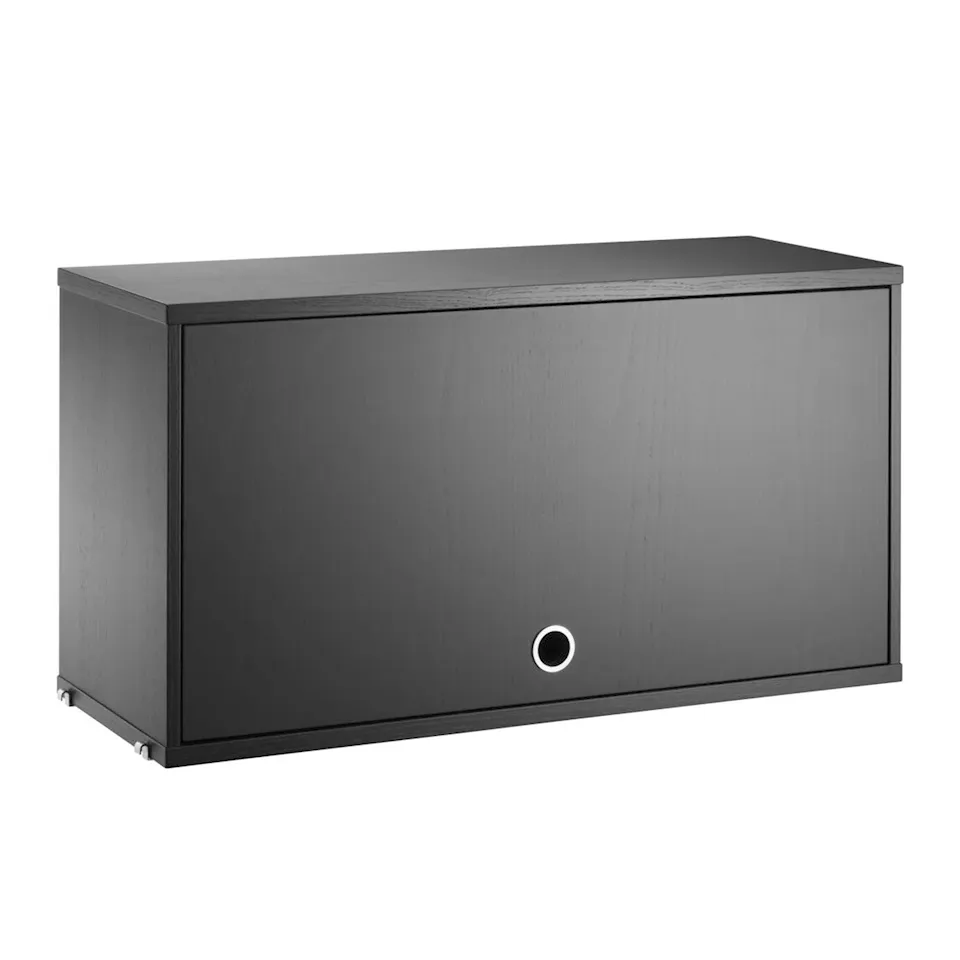 Overskab med foldedør 78x30cm sortbejset ask