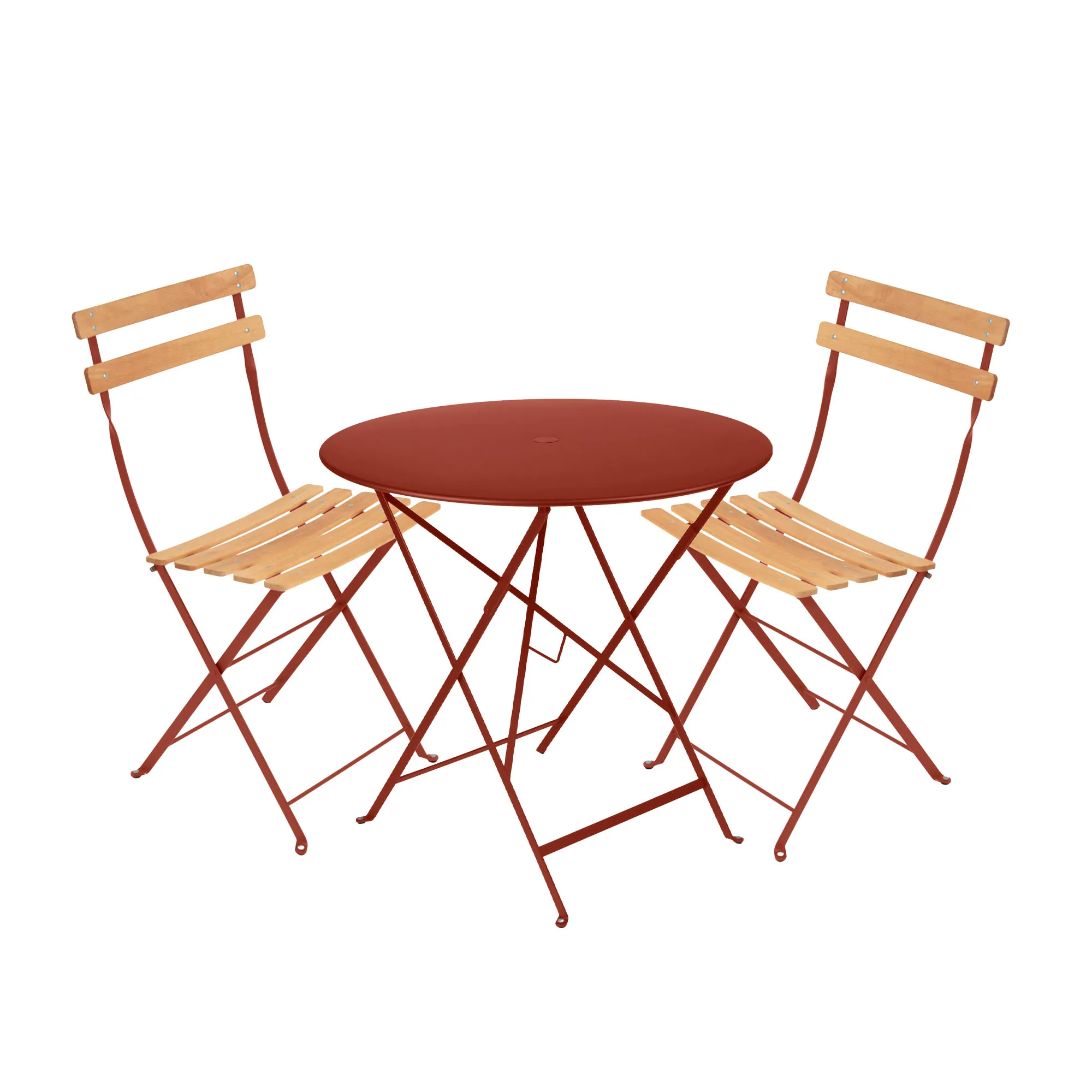 Bistro ruokaryhmä pöytä 77cm & 2 puu tuolit - 1