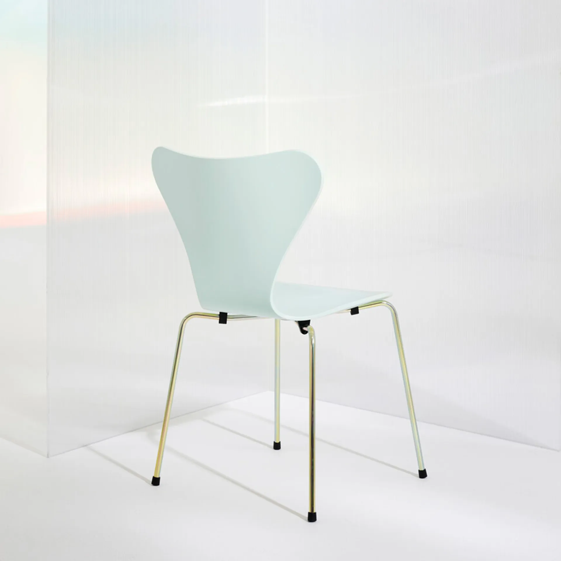 Sjuan 3107 chair steel frame rainbow 7:14 AM - Fritz Hansen - Arne Jacobsen - NO GA