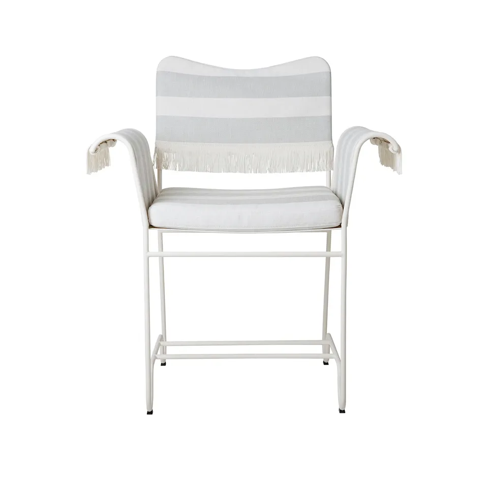Tropique Outdoor Dining Chair Fringes White