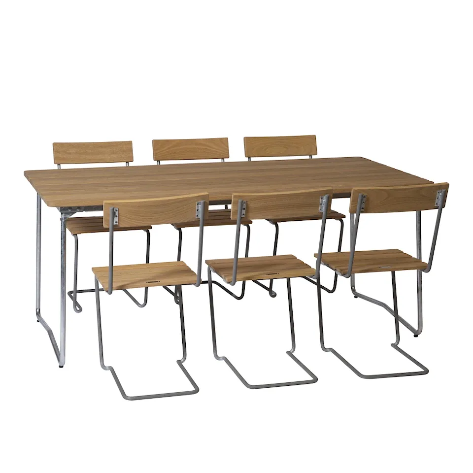 Klassisk serie spisebordssæt B31 bord & 6 stole 1