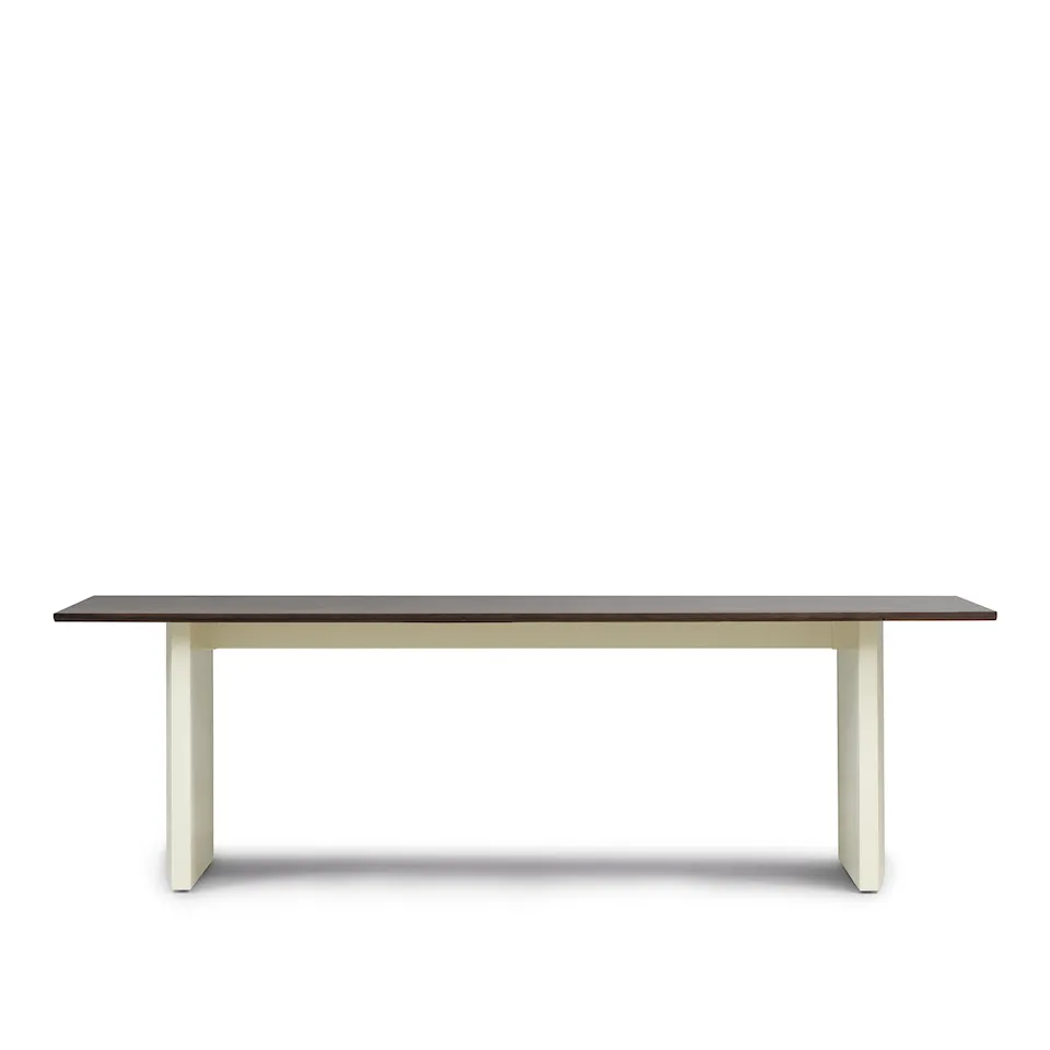 Panel Table 90 x 250 cm Cream Dark Brown