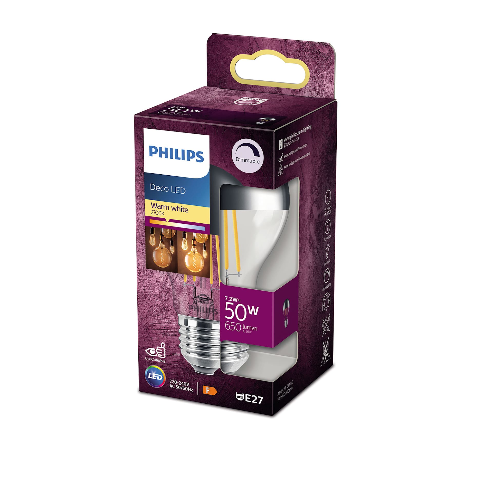 LED-kronespeil 50W E27 - Philips - NO GA