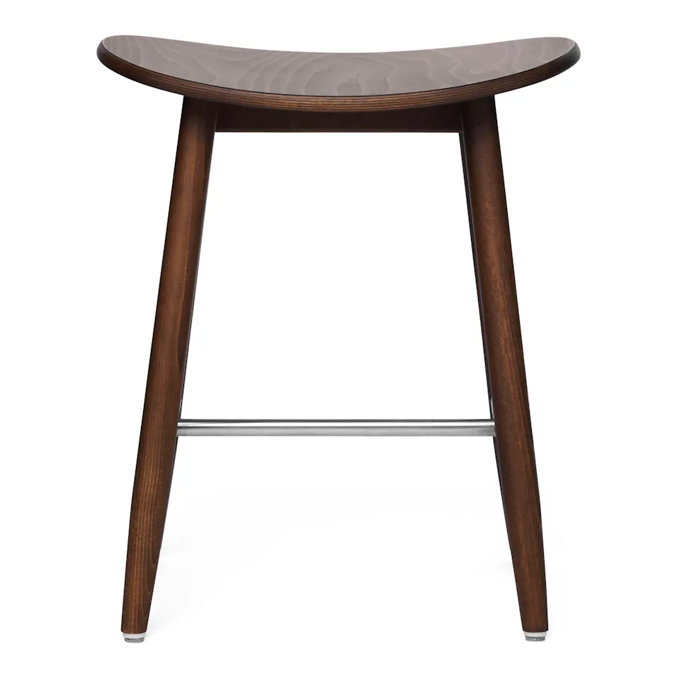 Icha Stool - H 500, Walnut Stained Beech, Utan klädsel