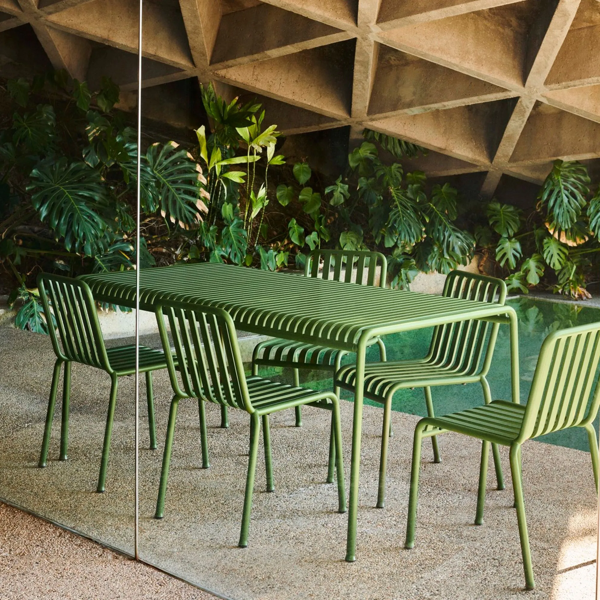 Palissade dining set with table 90x170cm &amp; 6 chairs - 2