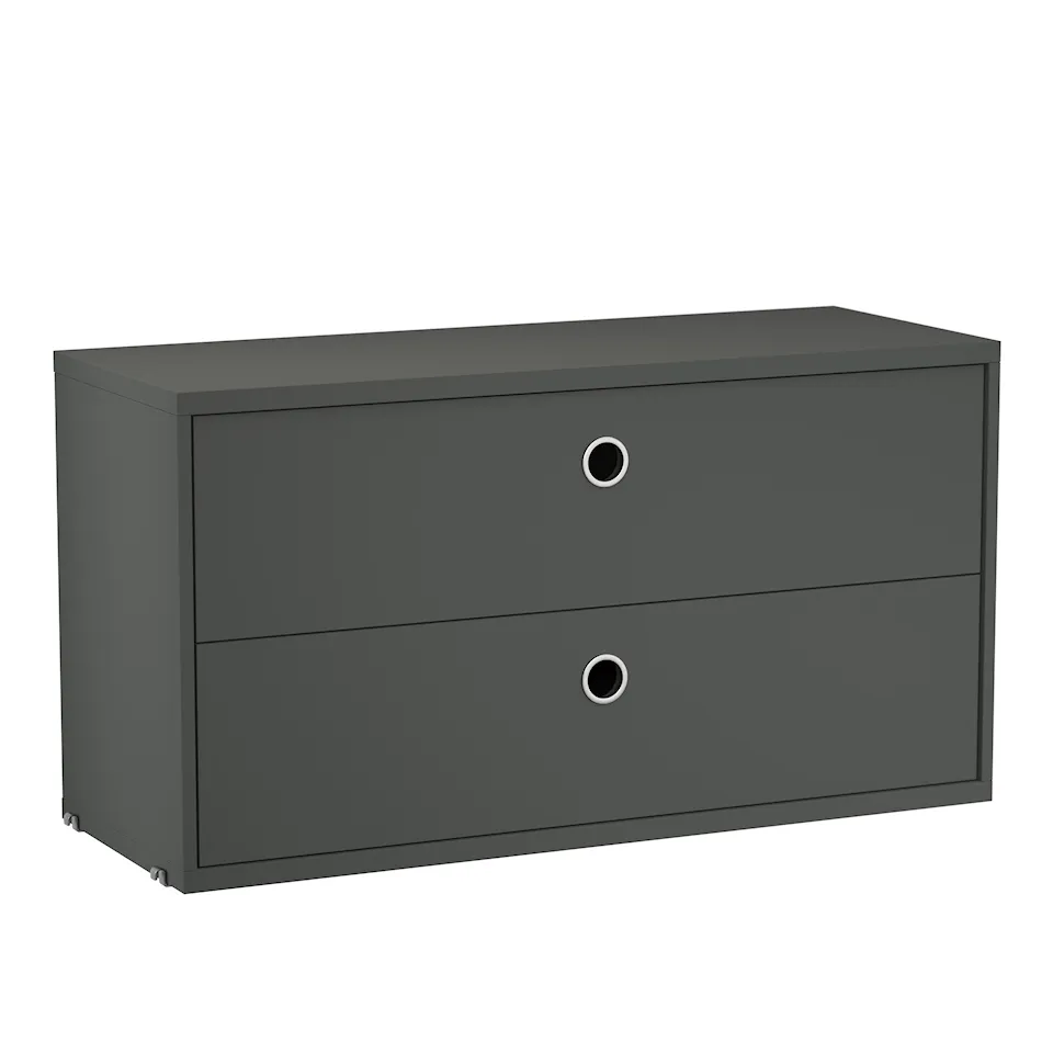 Chest with drawers 78x30cm mörkgrey