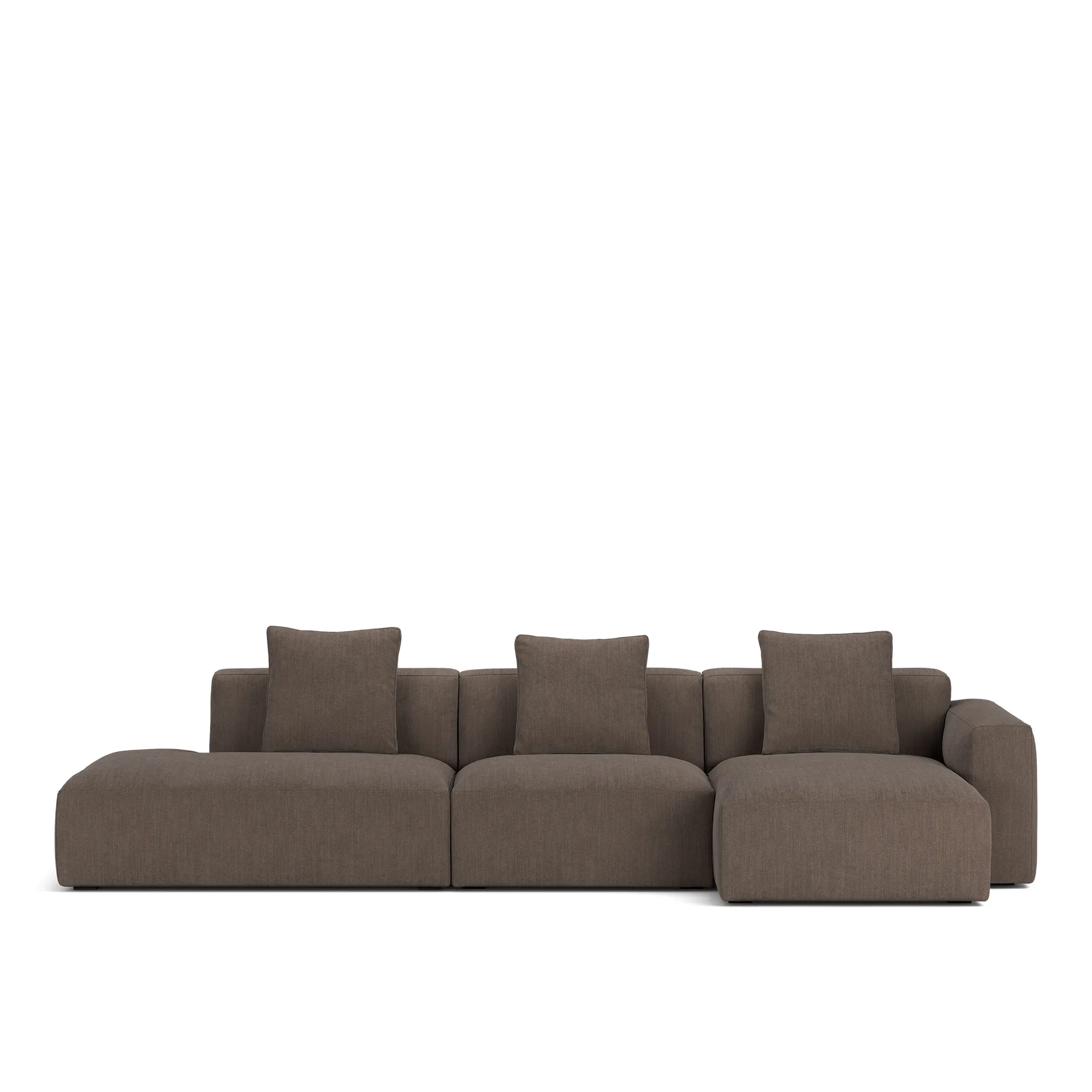 Brick 3-Seater Chaise Lounge Open End Left - 10