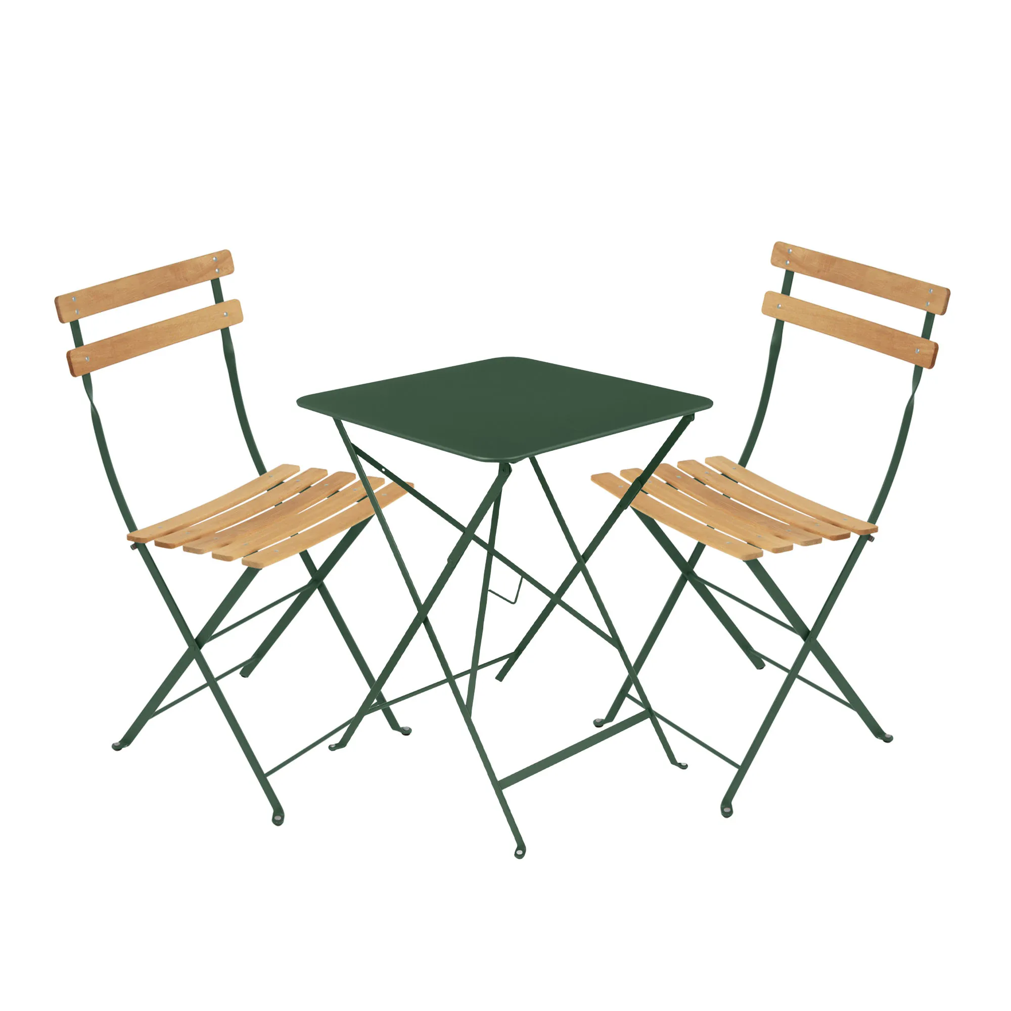 Bistro spisesæt bord 57cm & 2 træ stole - 1