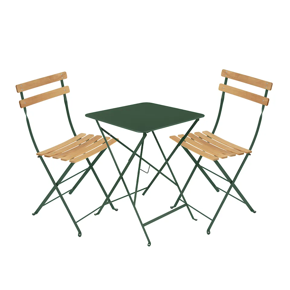 Bistro spisesæt bord 57cm & 2 træ stole