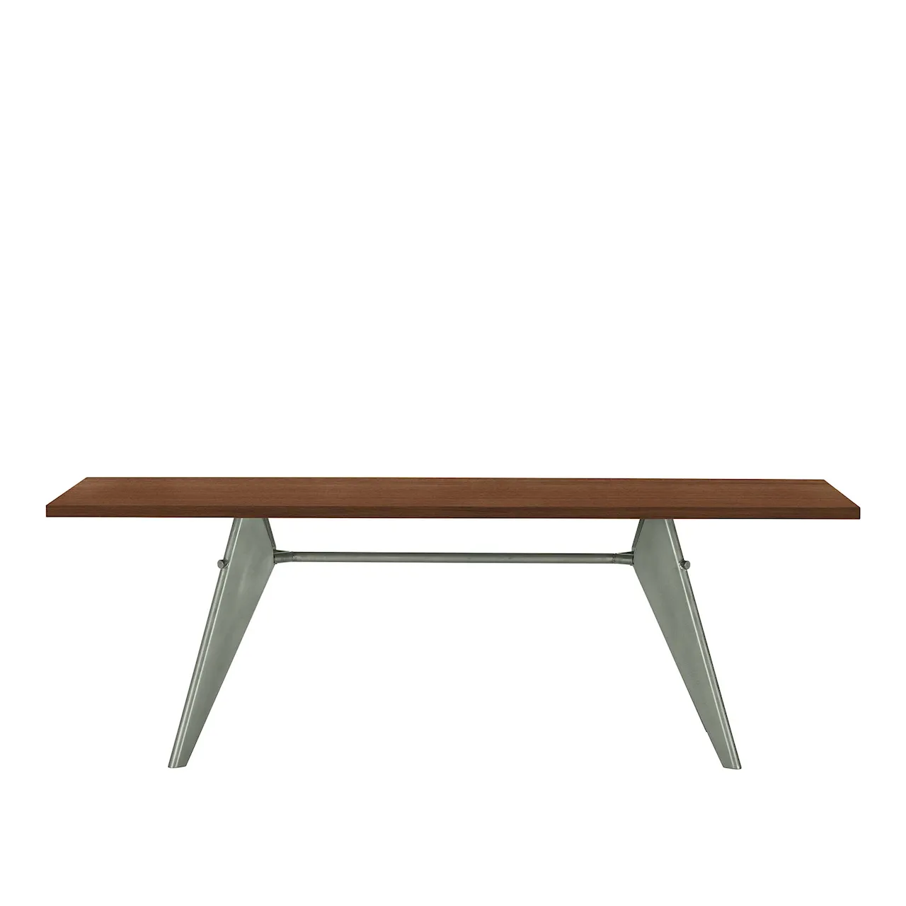 EM Table 260, Base Prouvé Gris Vermeer - Solid American Walnut