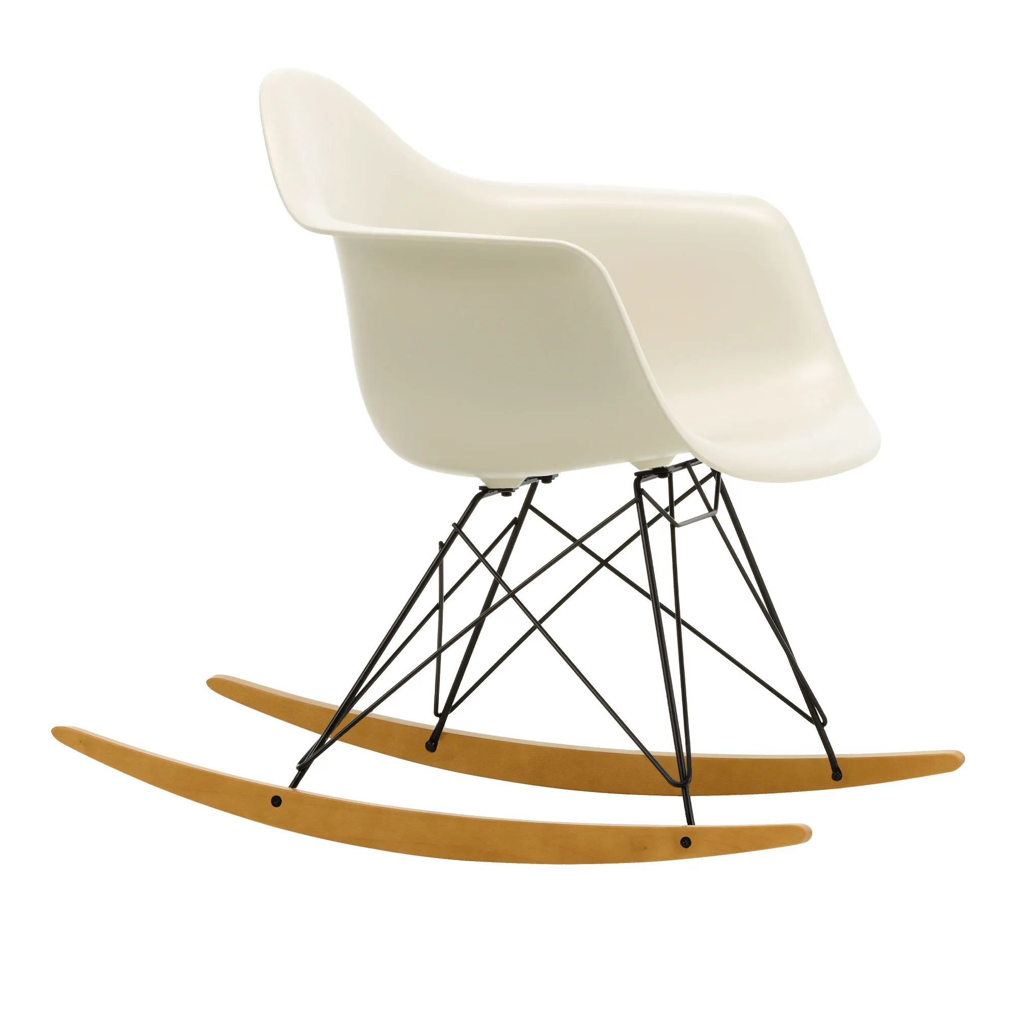 Eames RE Plastic Armchair RAR schommelstoel Basic Dark/Golden Maple - 1