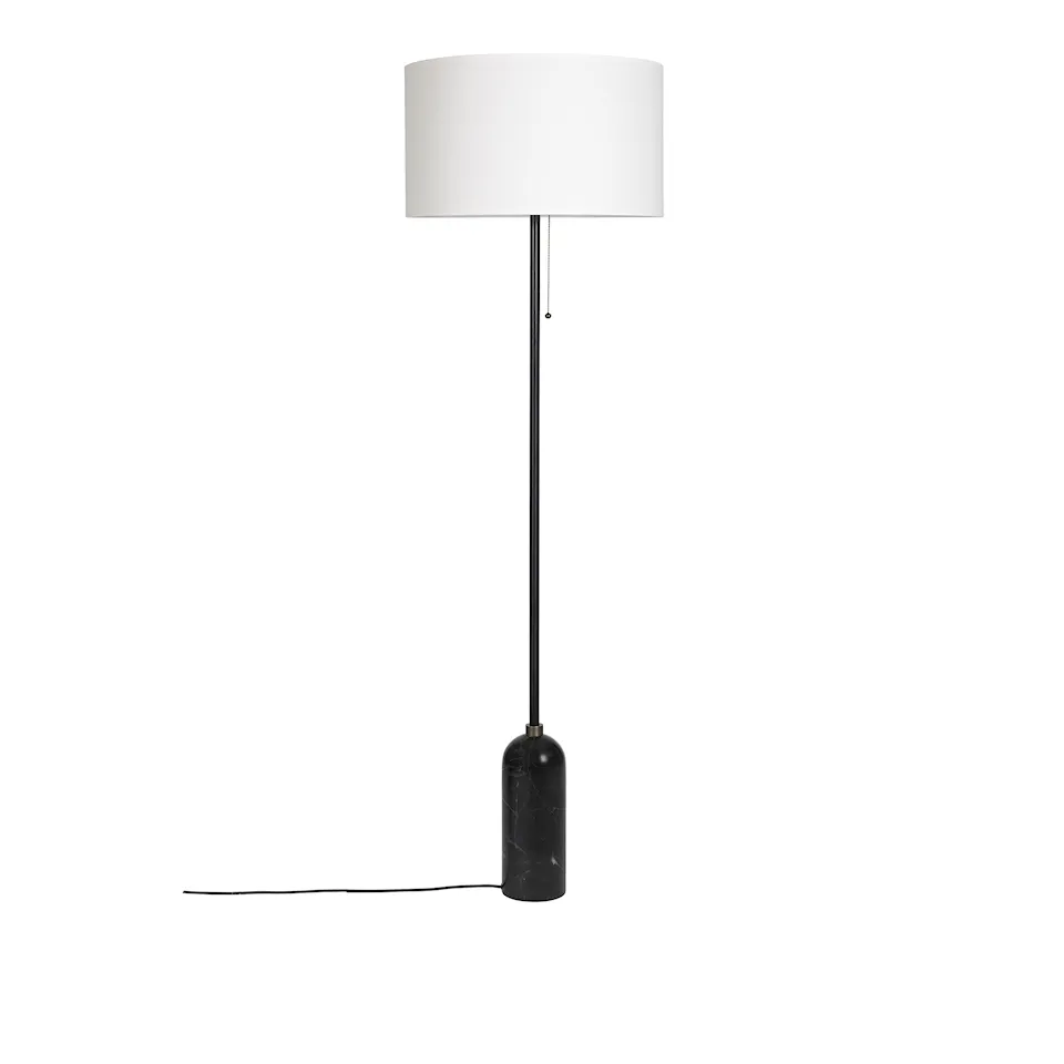 Gravity gulvlampe sort marmor