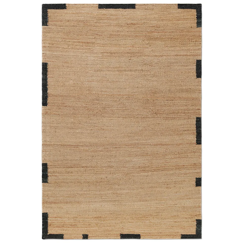 Jute Edge Black jute tapijt
