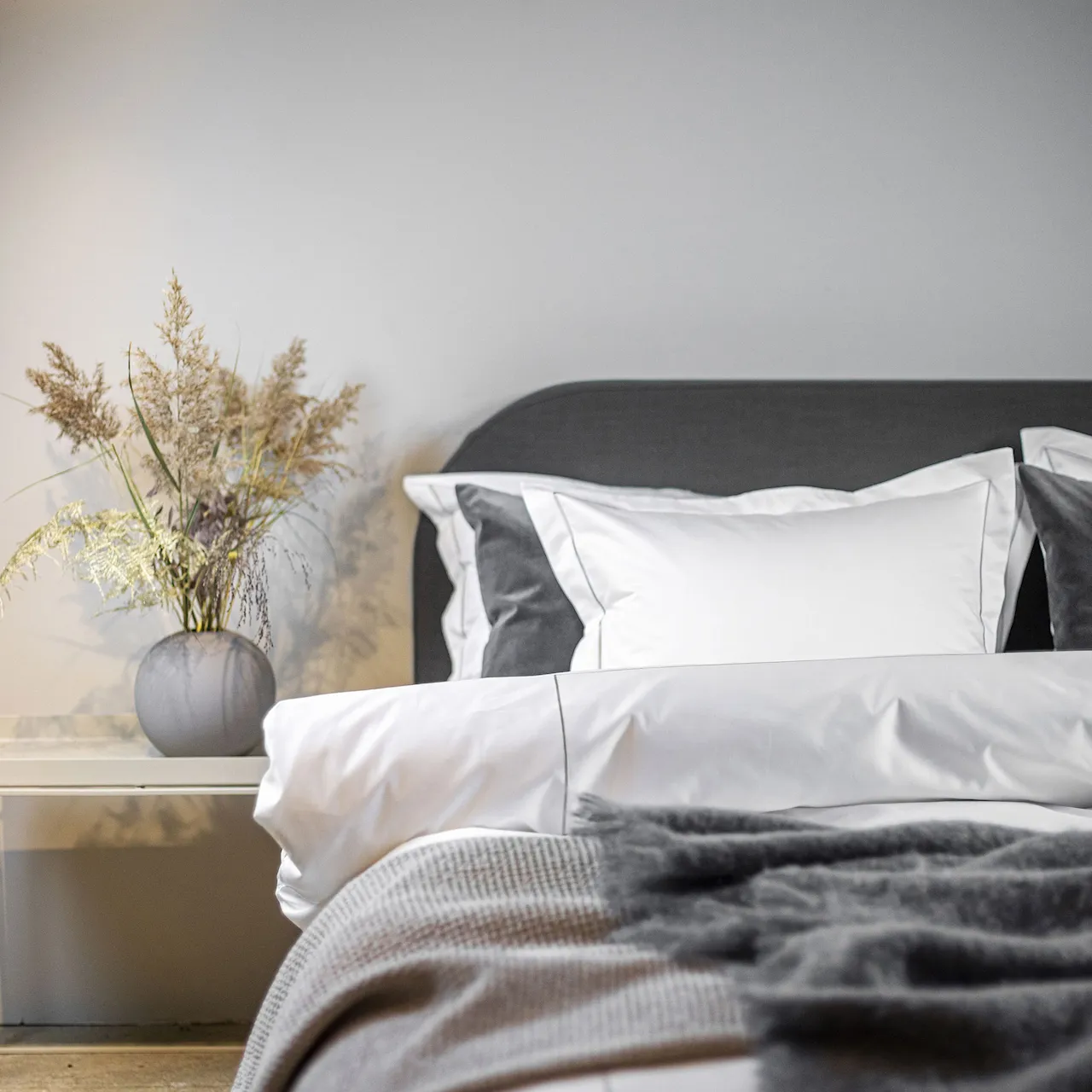 Bianca Headboard Linen Dark Grey