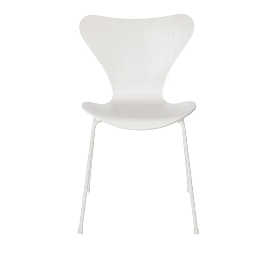 Series 7 chair 3107 colored ash veneer steel frame white