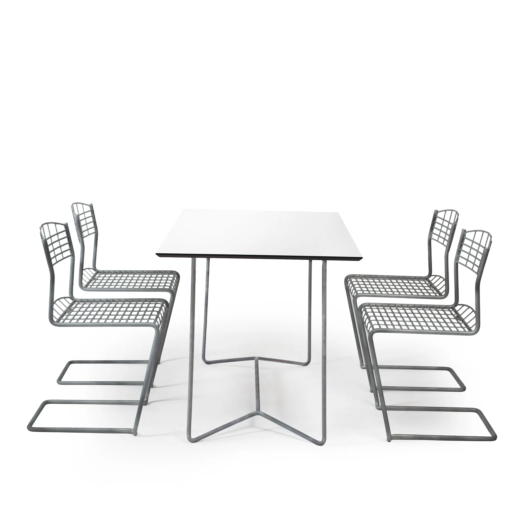 High Tech dining group table 110x70cm & 4 chairs - 1