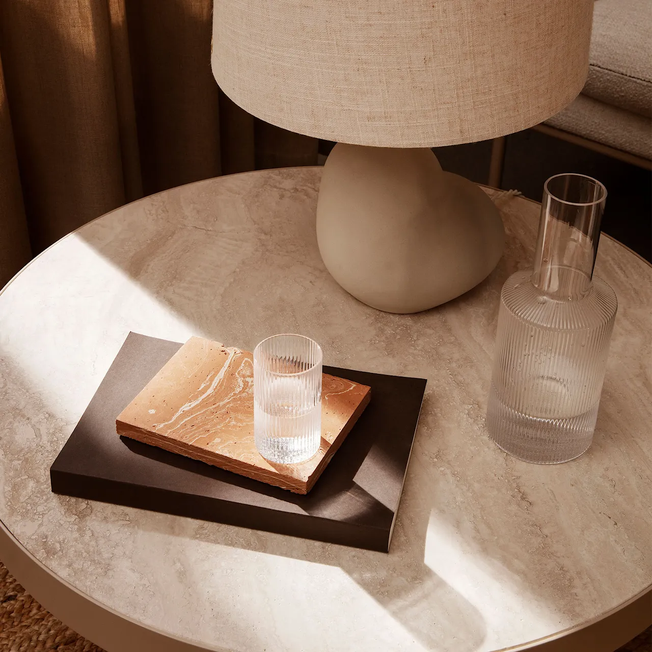 Travertine Large sofabord