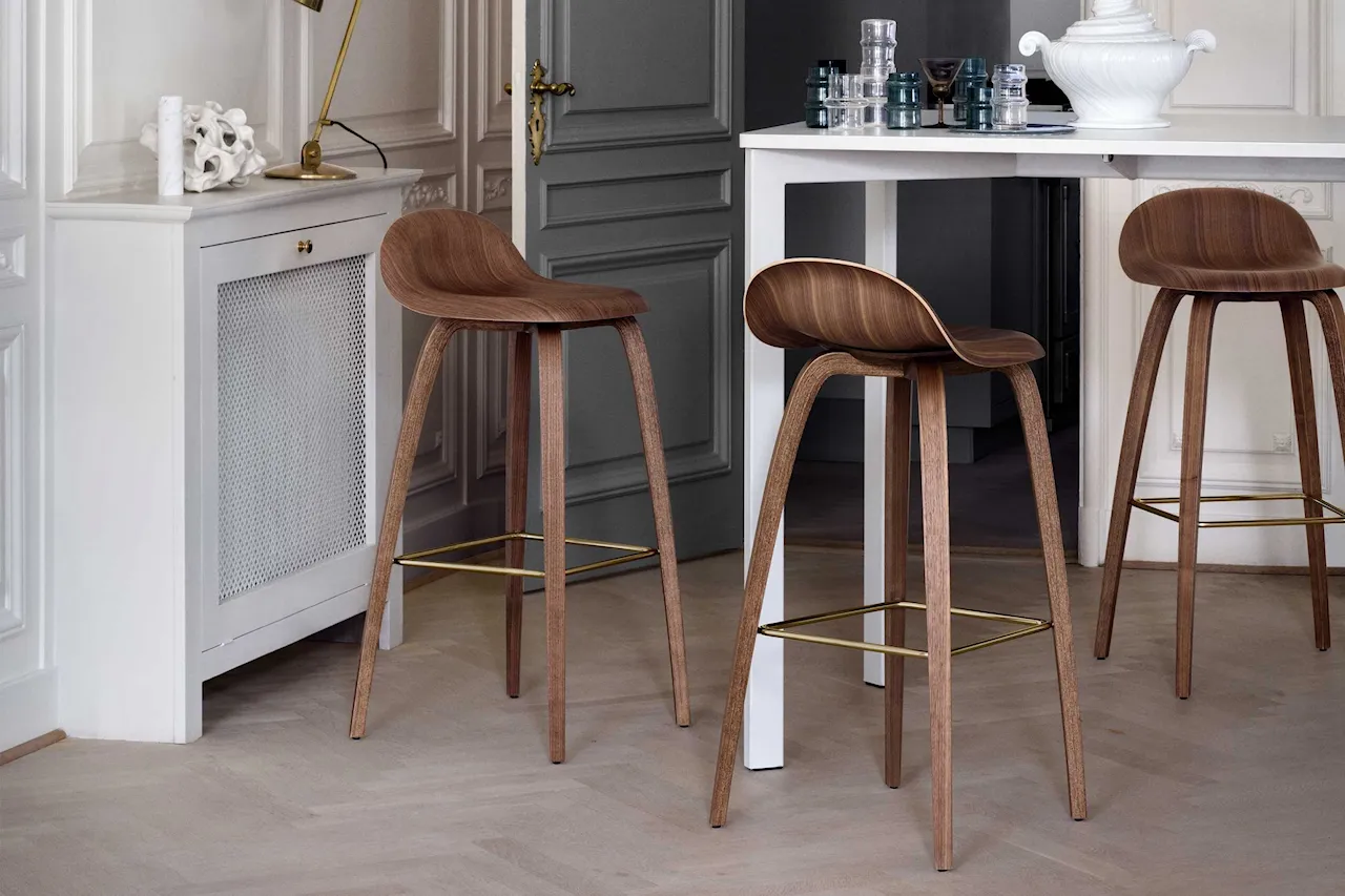 3D Bar Stool Wood Base - Un-upholstered