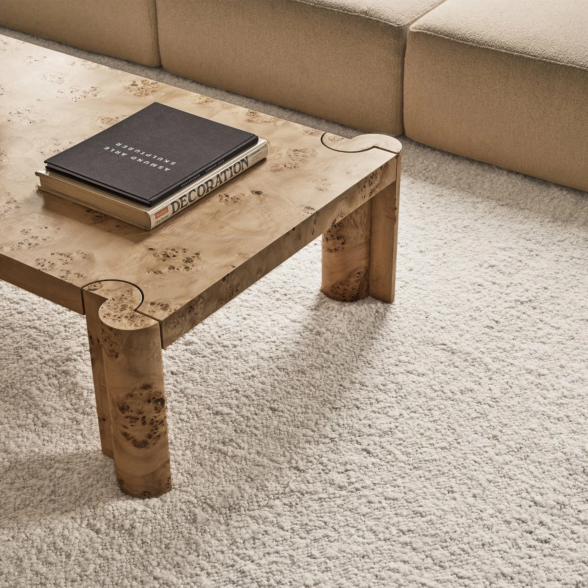 Boucle Cream wool rug - 3