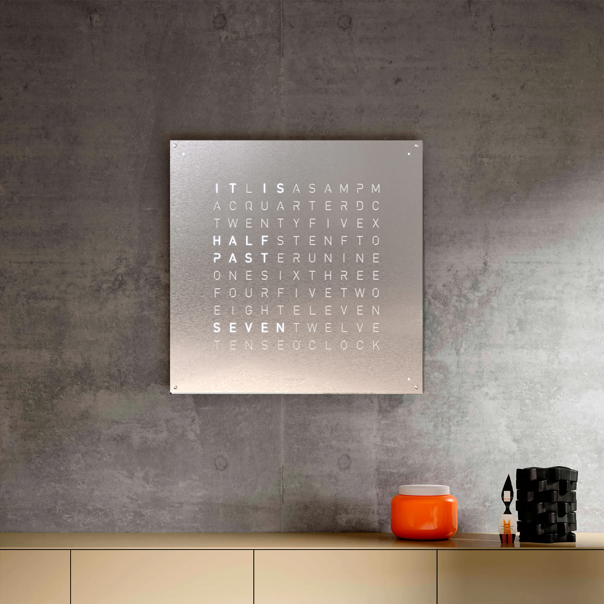 Qlocktwo Earth 90 Creator's Edition – Stainless Steel - 4