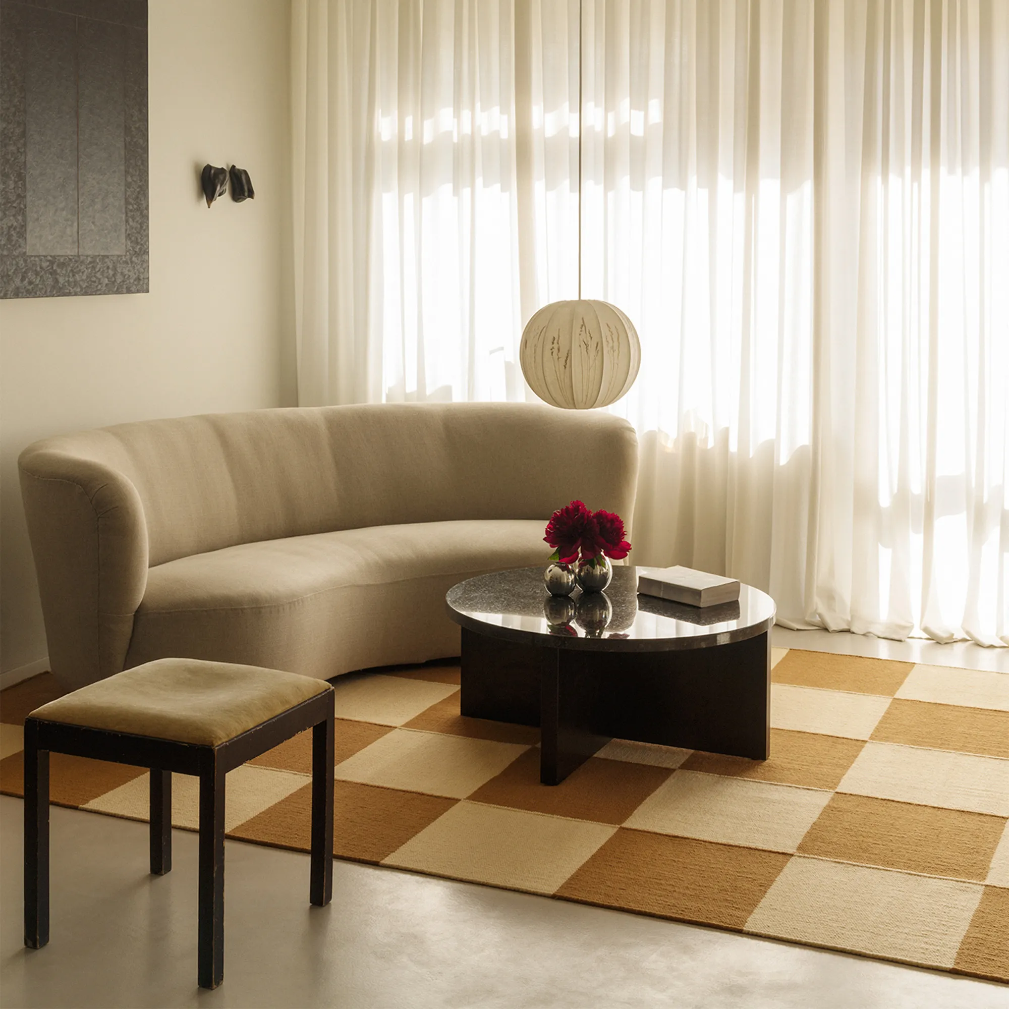 Square Leo/Yellow Wool Rug