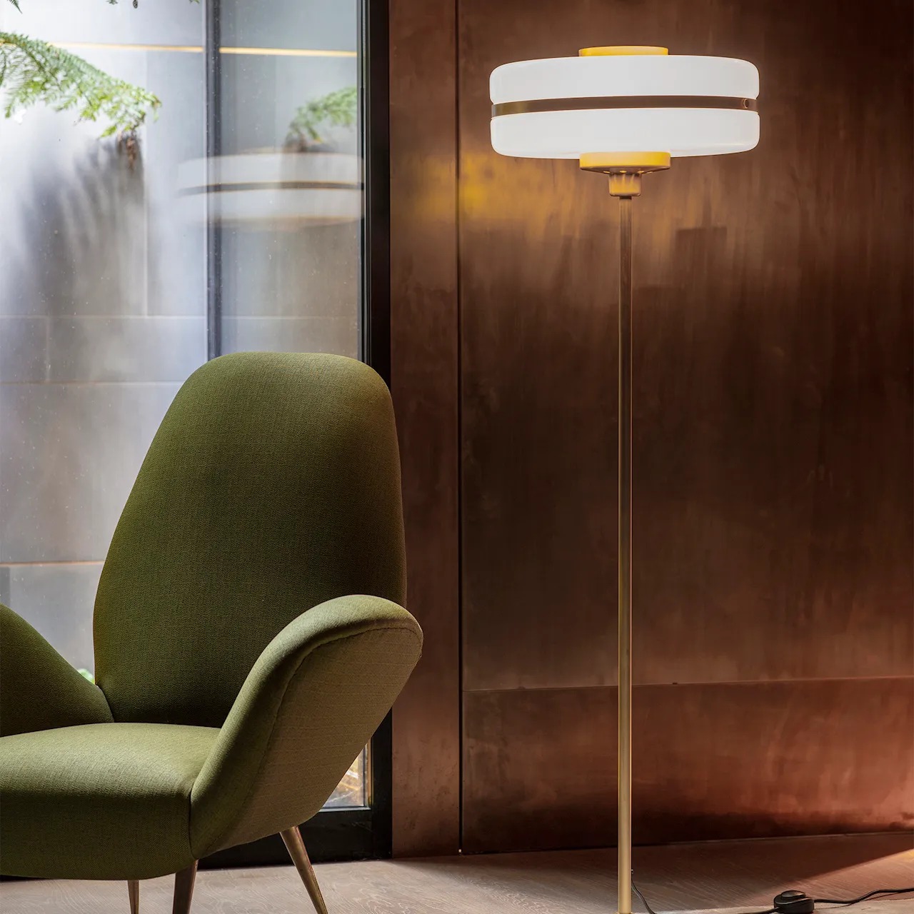 Masina Floor Lamp Brass/Opal