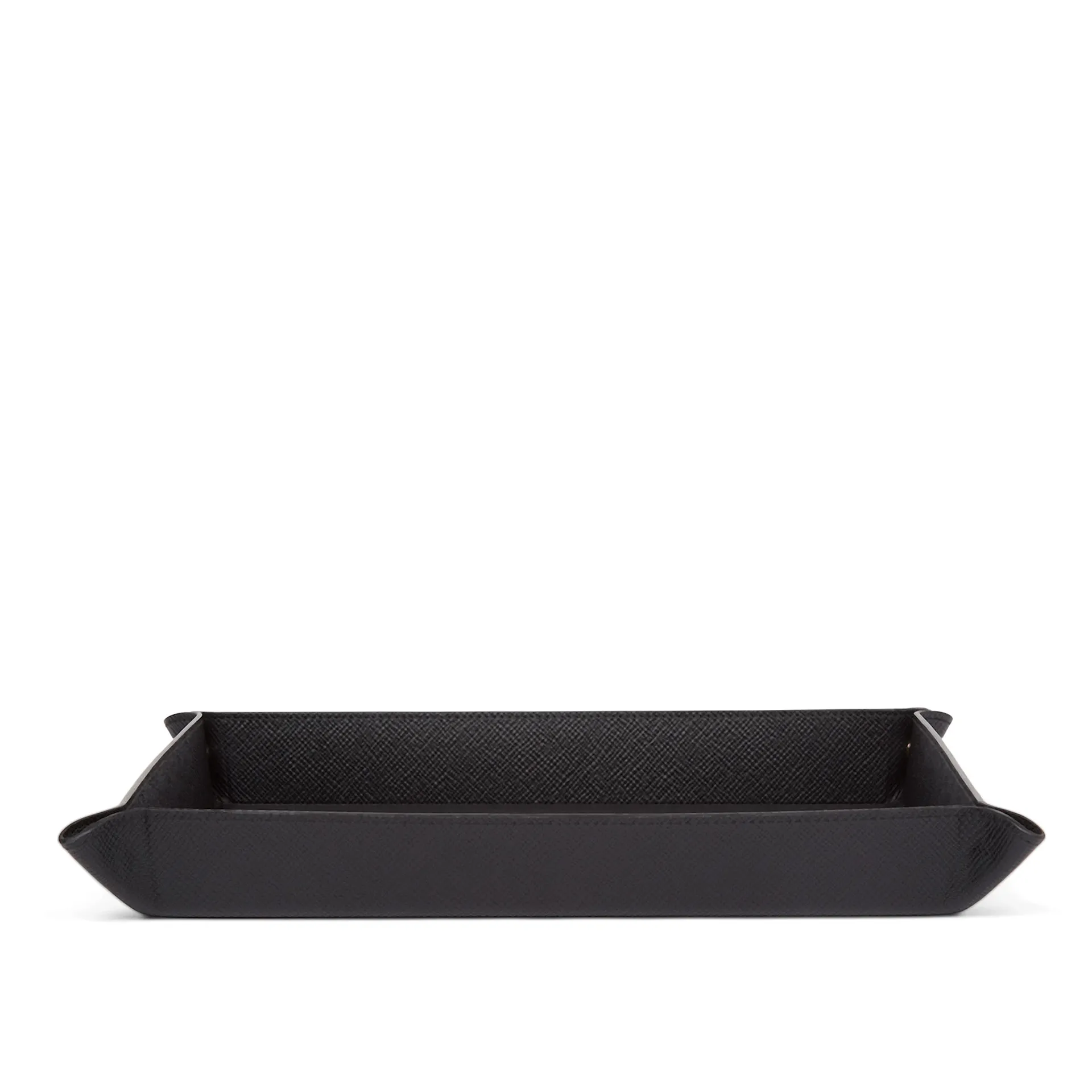 Panama Large Rectangular Trinket Tray - Black - Smythson - NO GA