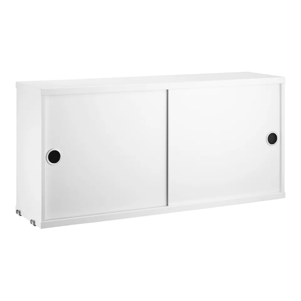 String Cabinet with Sliding Doors 78x20, White