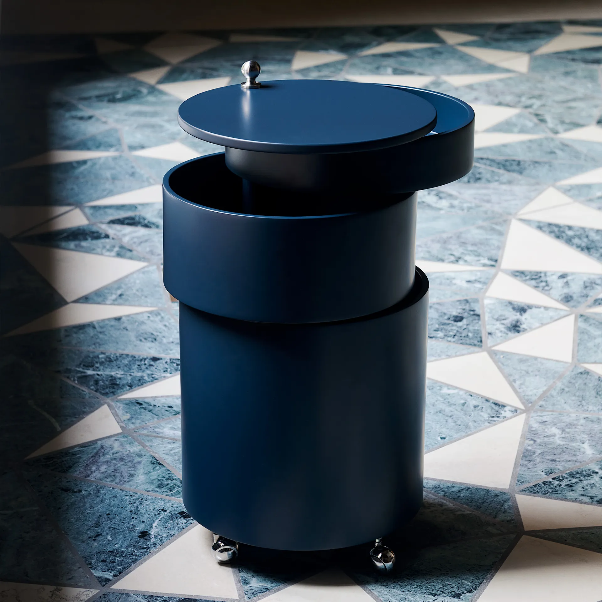 Barboy High Gloss Side Table & Mobile Storage Unit - Verpan - Verner Panton - NO GA