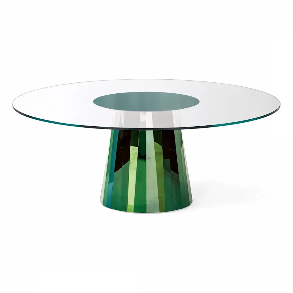 Pli Table, Centre lacquered, Topaz green