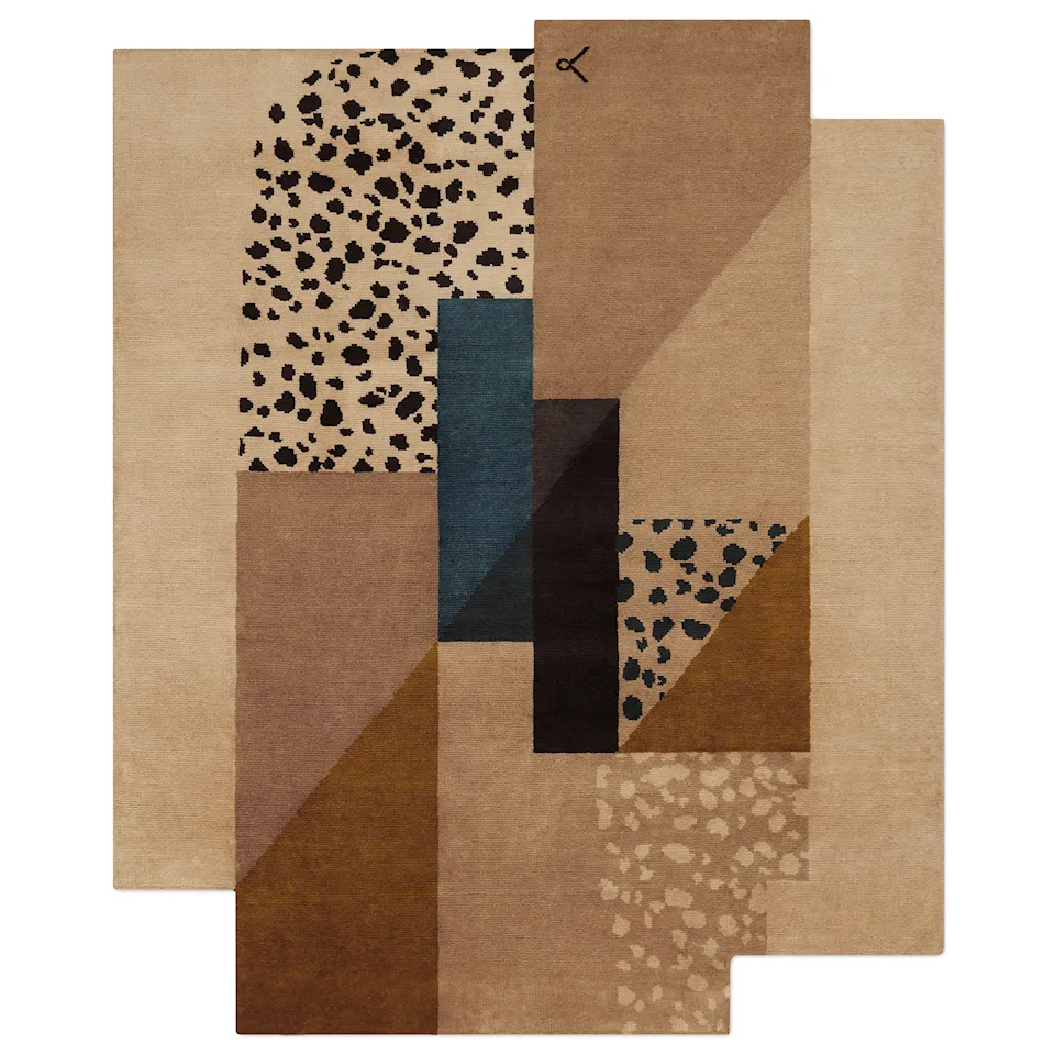 Art Deco 2 Brown Wool Rug