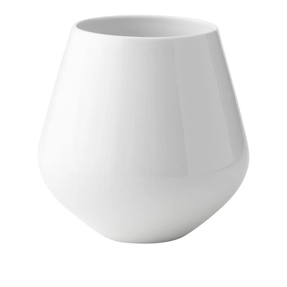 White Fluted Large Vase 20.5 cm