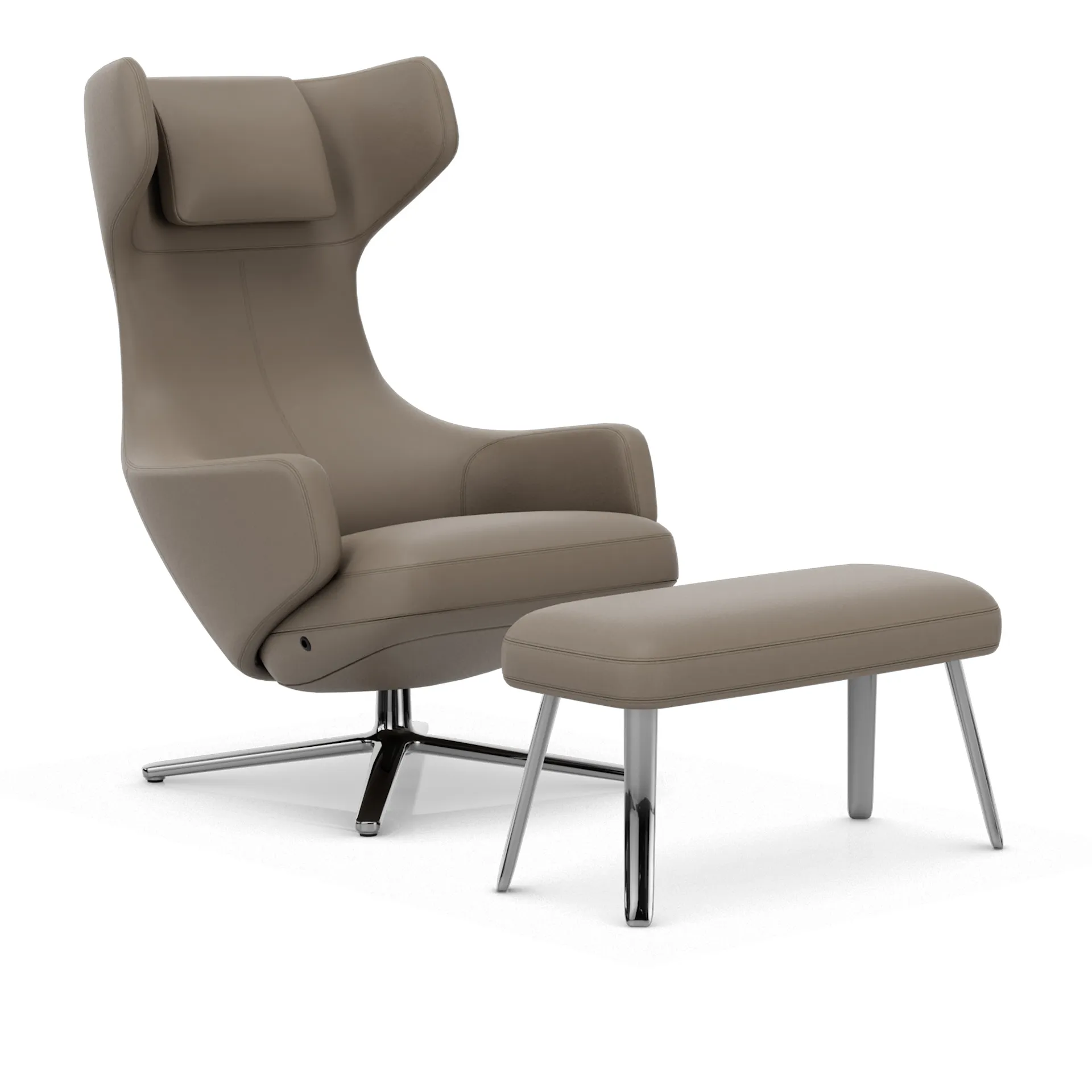 Grand Repos Armchair & Panchina Footstool Polished - Vitra - Antonio Citterio - NO GA