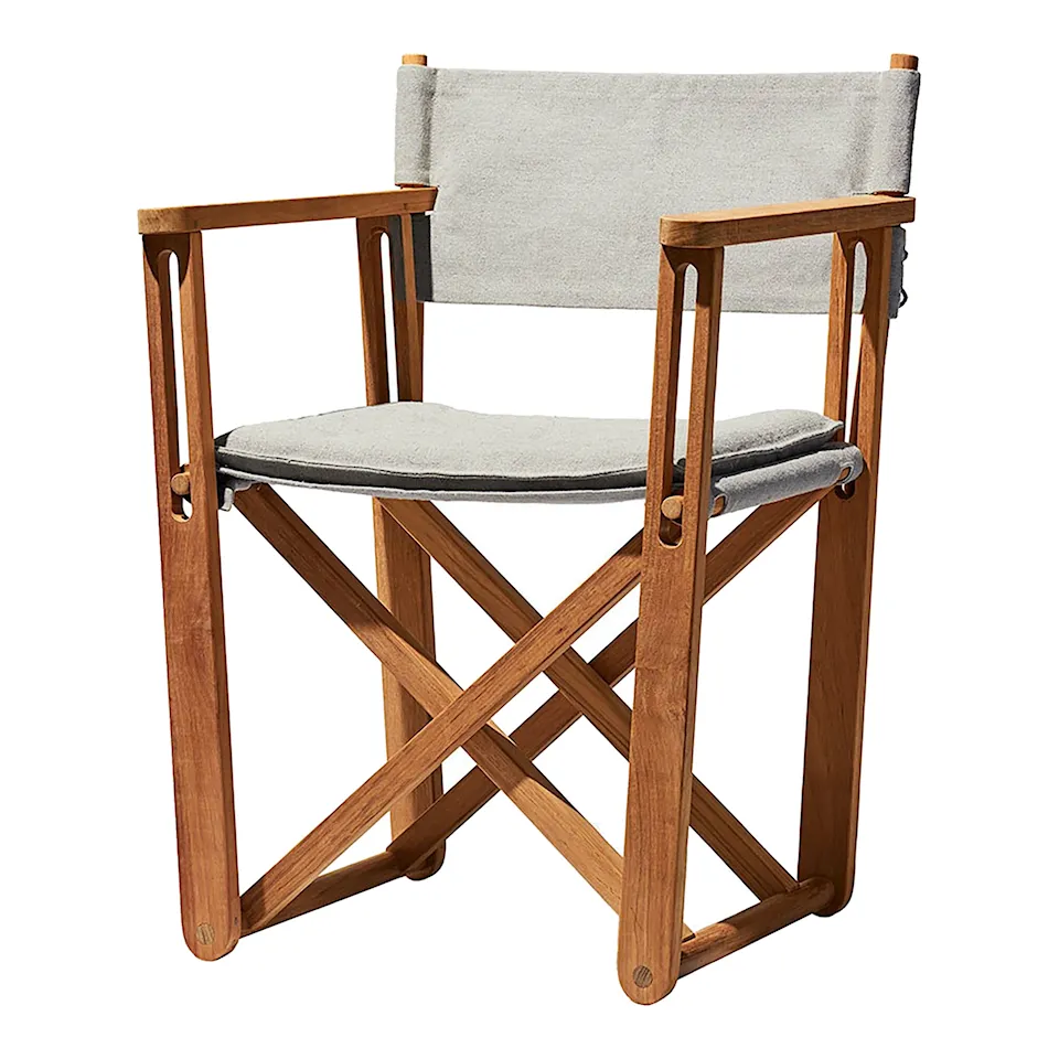 Kryss Lounge Chair, Teak, Light Grey Ashe Fabric