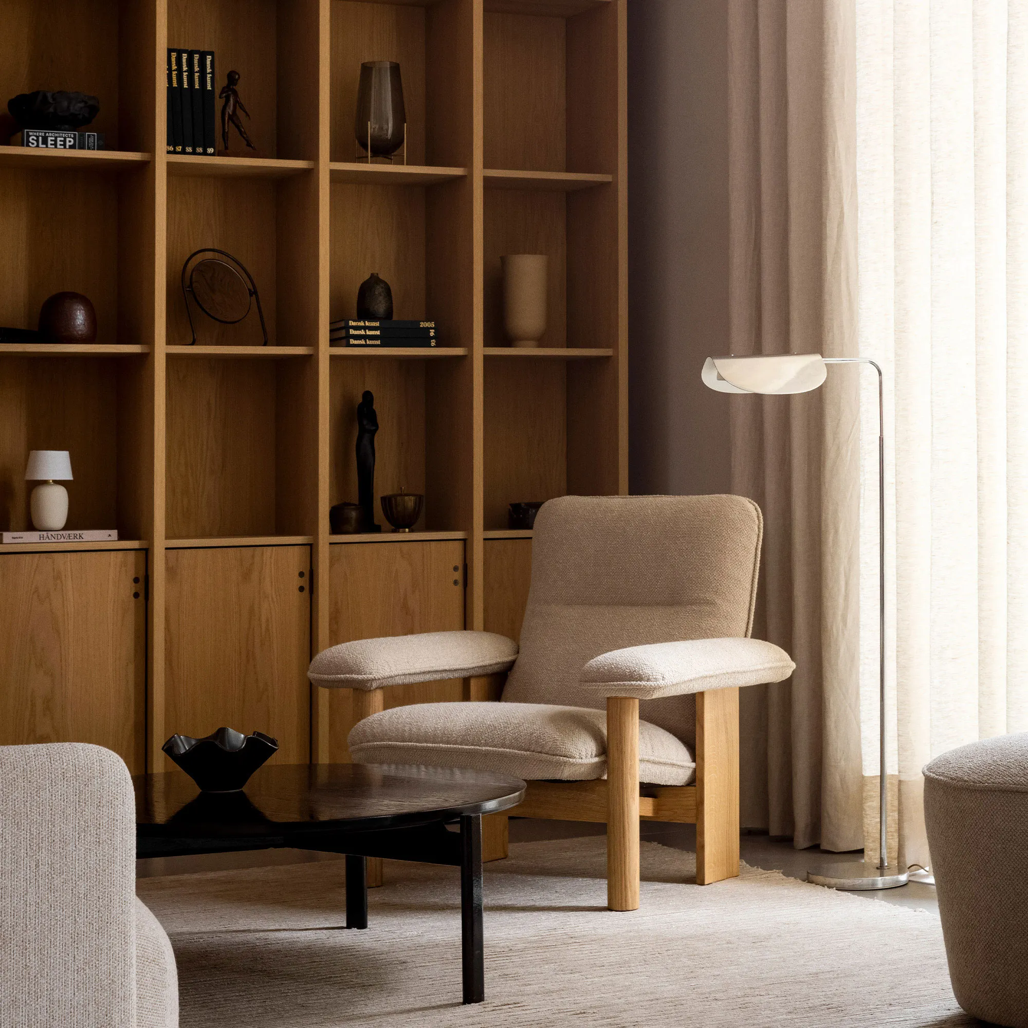 Brasilia Lounge Chair Natural Oak