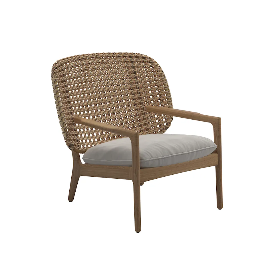 Kay Low Back Lounge Chair, Frame Harvest, Cat.B Blend Linen