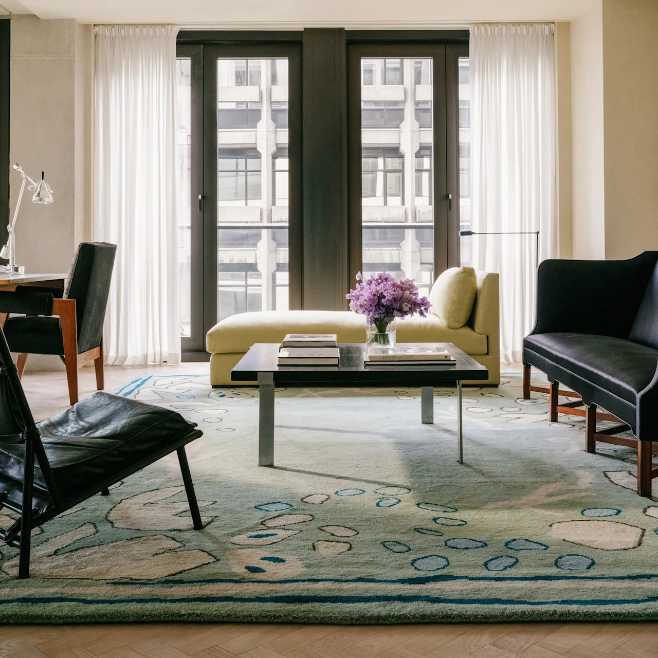 Giverny Green wool rug