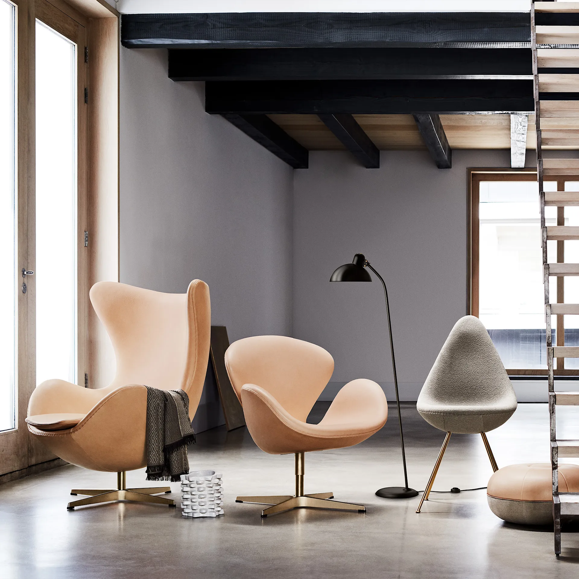 3110 Drop Chair White - Fritz Hansen - Arne Jacobsen - NO GA