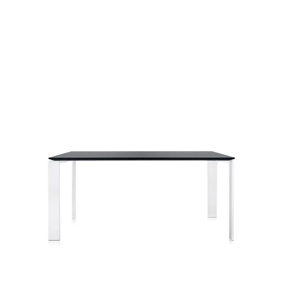 Four Table 4522 158x79, Black/White, Scratch-Proof Laminate