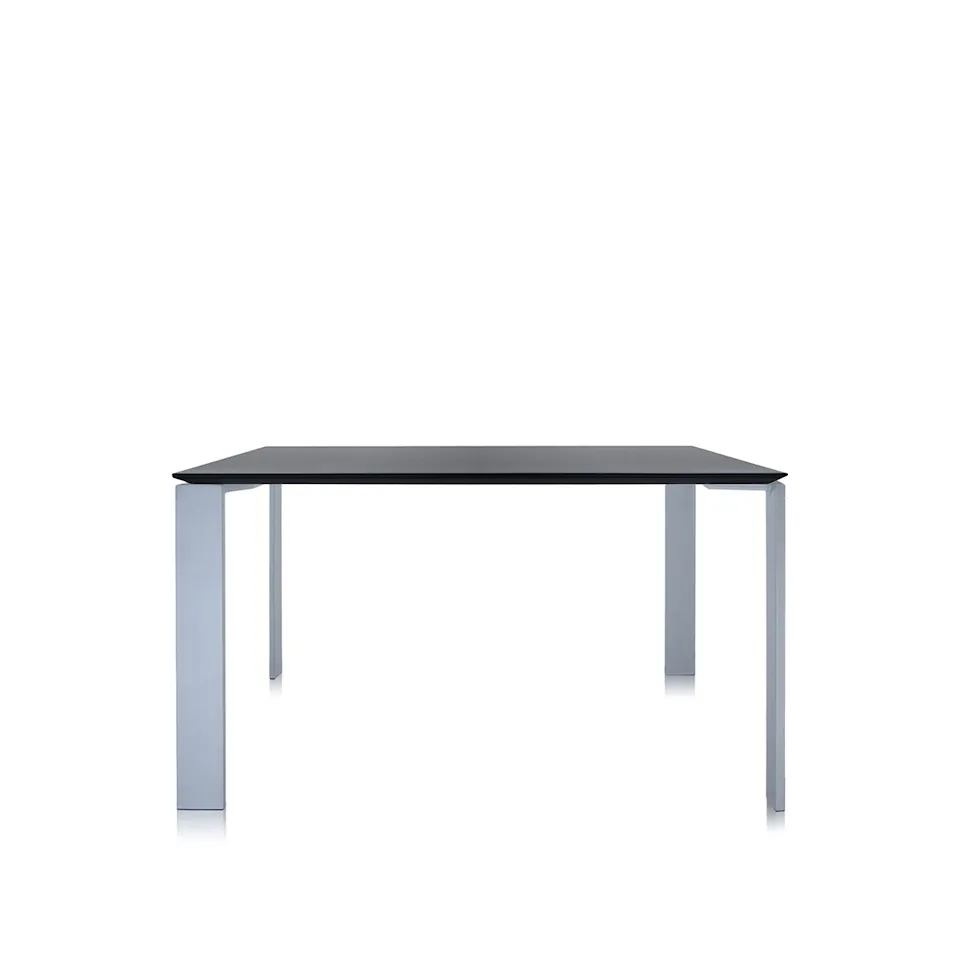 Four Table 4525 128x128, Black/Aluminium, Scratch-Proof Laminate