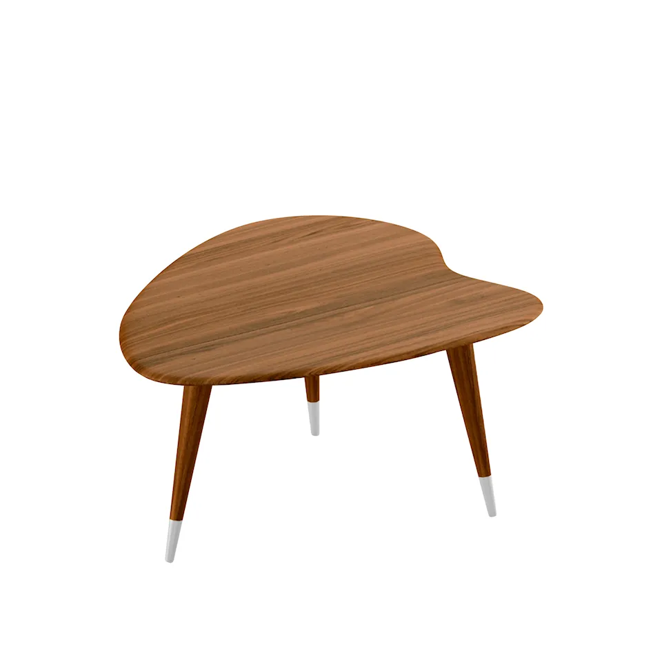 AK 2560 Point Strawberry Coffee table, Height 40 cm, Top in Oiled walnut, Legs in the same wood, with steel base