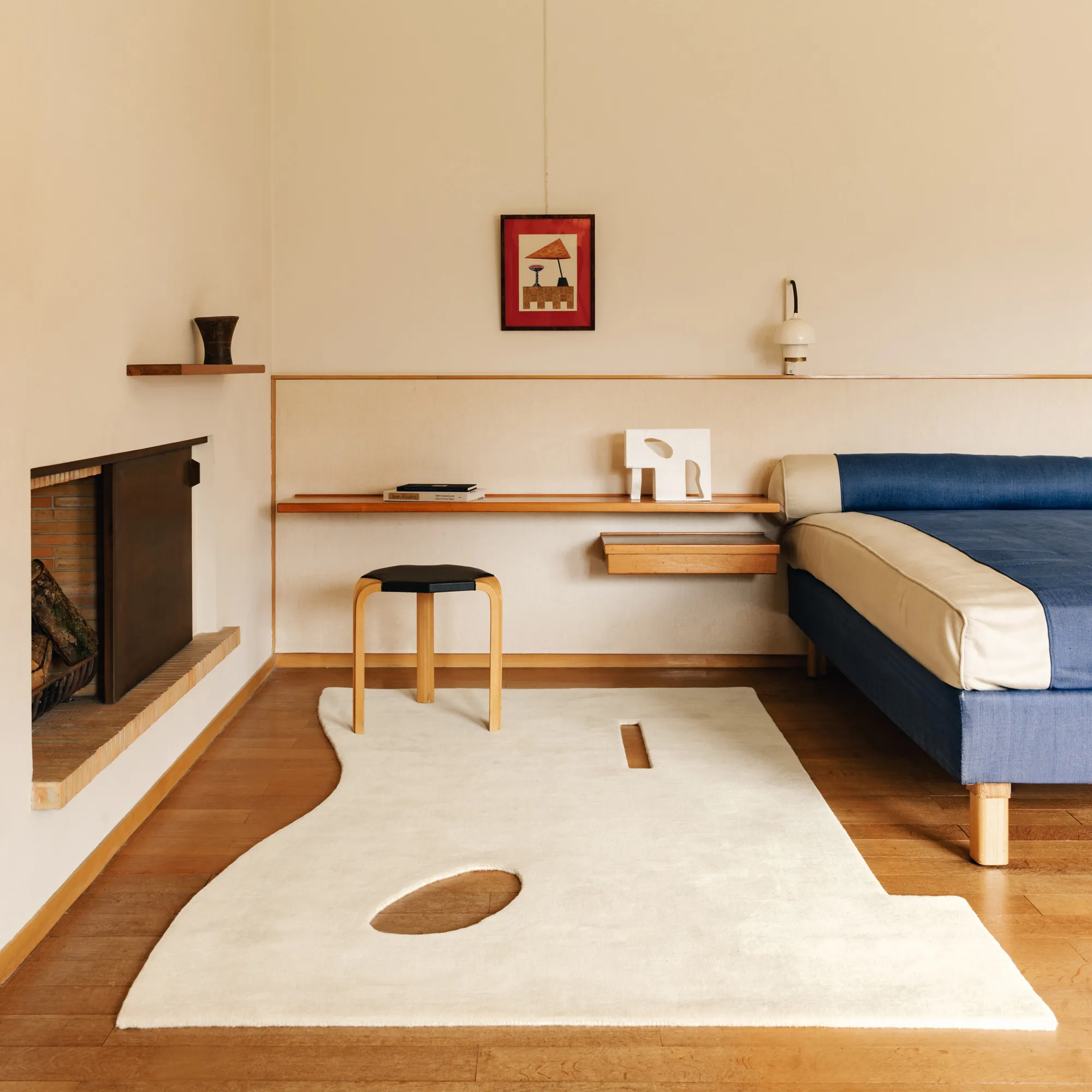 Garance Dusty White Wool Rug - 3