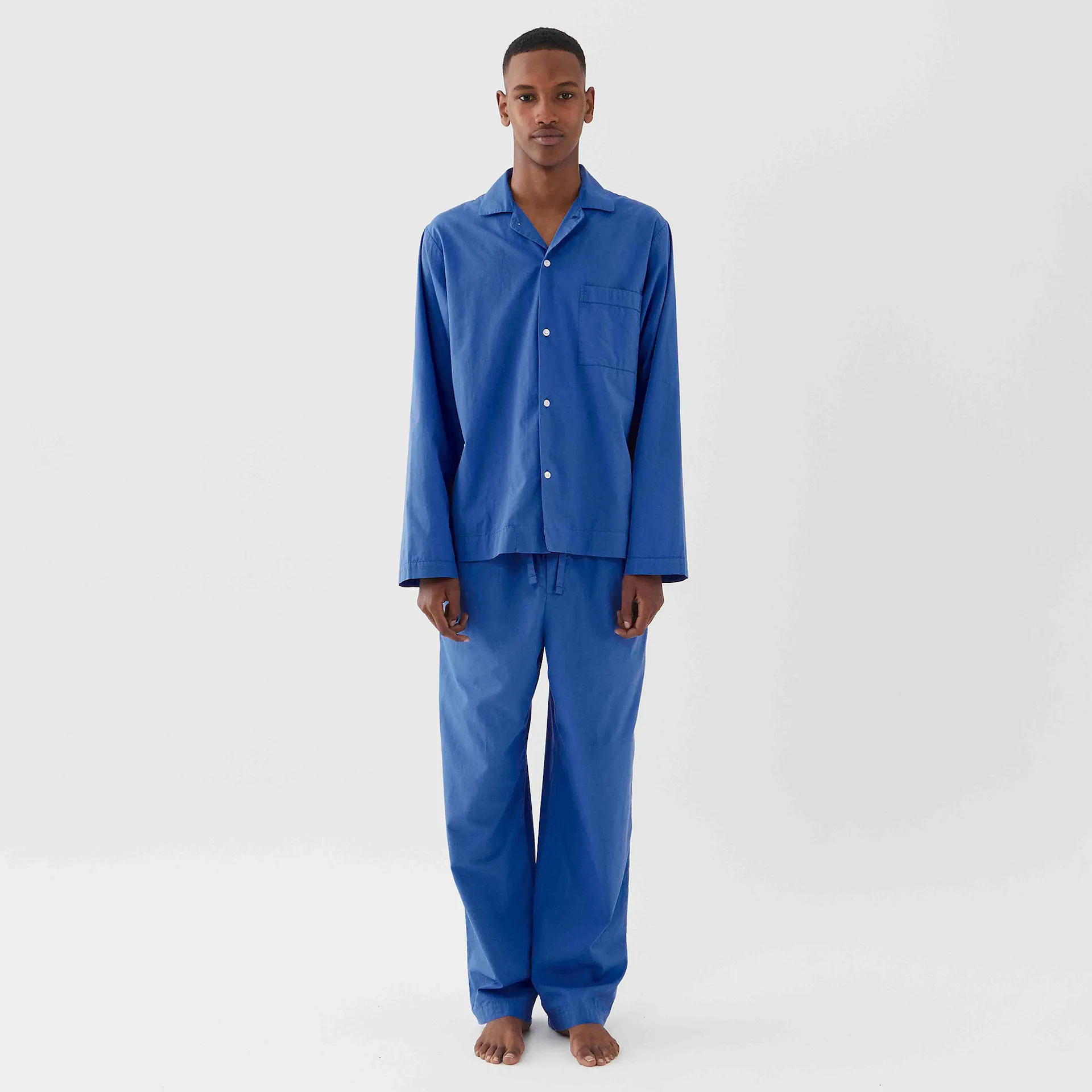 Poplin Sleepwear Shirt Royal Blue - TEKLA - NO GA