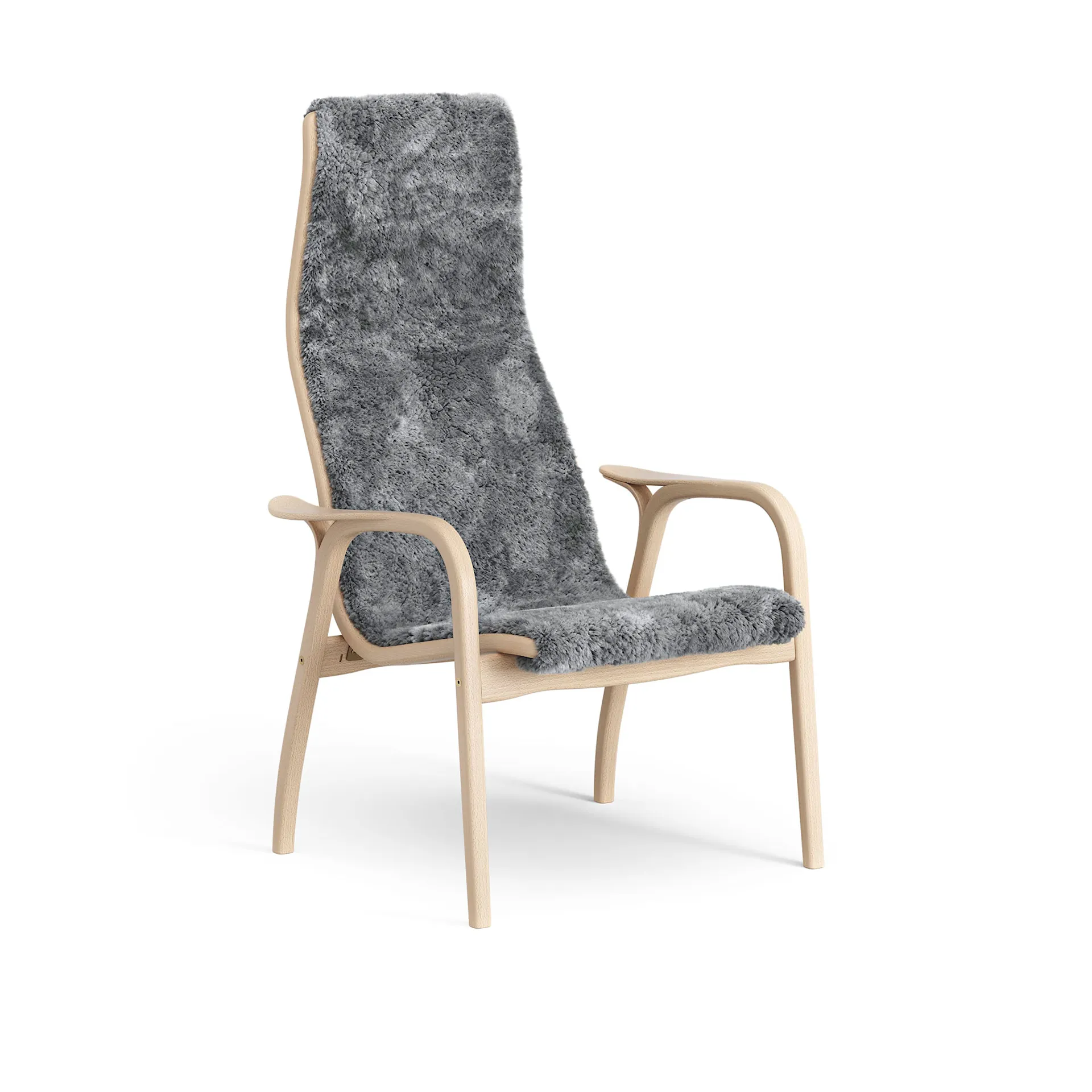 Lamino Armchair Lacquered Beech - Scandinavian Grey - Swedese - Yngve Ekström - NO GA